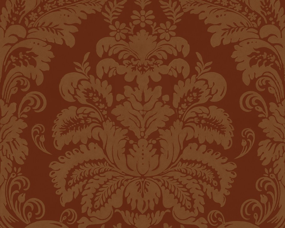 Red and Gold Damask Pattern - Wallpaper
